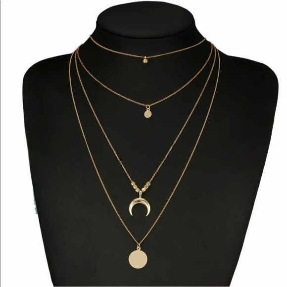 Gold Multi Layer Boho Necklace - Picture 2 of 2
